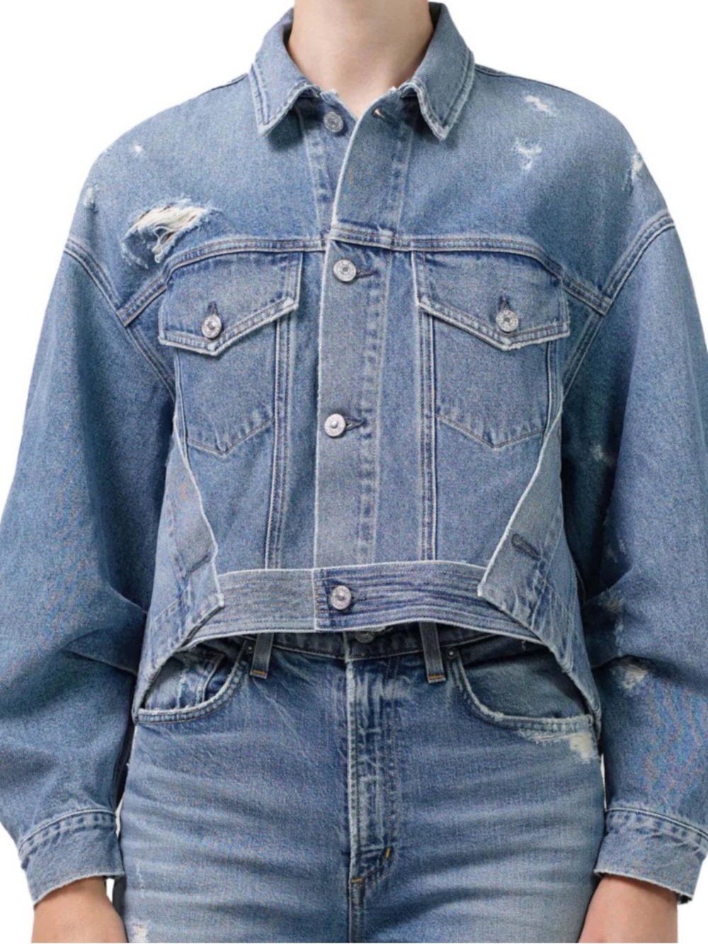 Citizens of Humanity Yael Reworked Denim Jacket in Dove